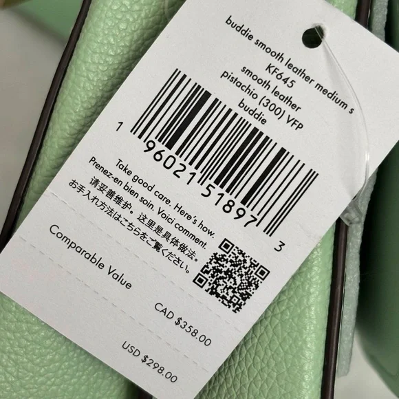 KATE SPADE Buddie Smooth Leather Medium Crossbody Pistachio Handbag--NWT - Picture 12 of 14